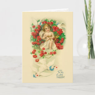 Tarjeta de San Valentín Cupido Vintage