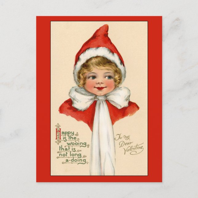 Tarjeta de San Valentín Cute Child Victorian (Anverso)