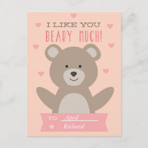 Tarjeta de San Valentín Cute Teddy Bear