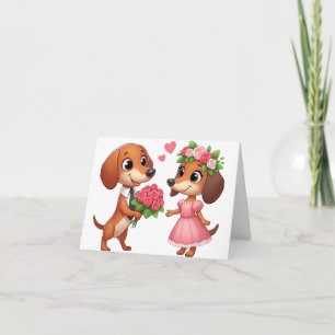 Tarjeta de San Valentín Dachshund animada