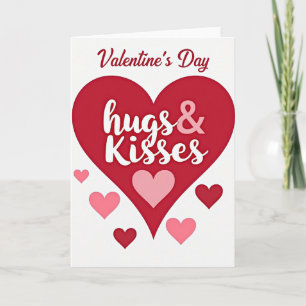 Tarjeta de San Valentín de abrazos y besos