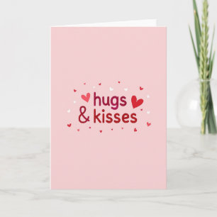Tarjeta de San Valentín de abrazos y besos
