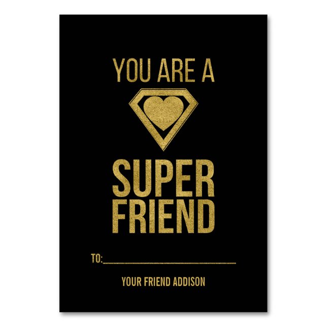 Tarjeta de San Valentín de amigo de superhéroes Go (Anverso)