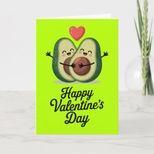 Tarjeta de San Valentín de amor de aguacate lindo