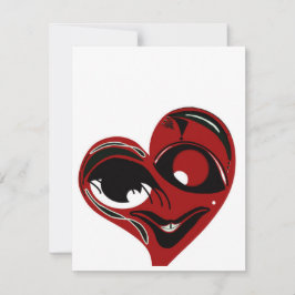 Tarjeta de San Valentín de amor de corazón rojo fu