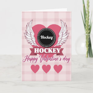 Tarjeta de San Valentín de amor de hockey