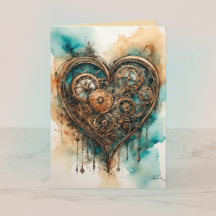 Tarjeta de San Valentín de amor Steampunk