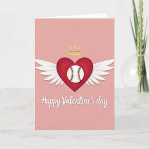 Tarjeta de San Valentín de Amor y Béisbol