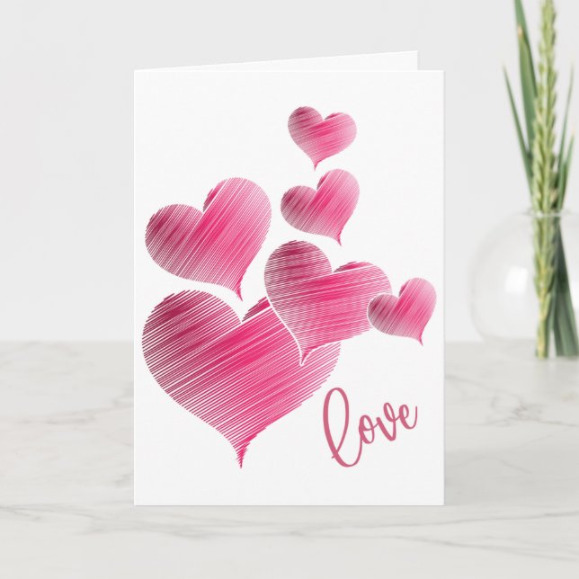 Tarjeta de San Valentín de amor y corazón (Anverso)