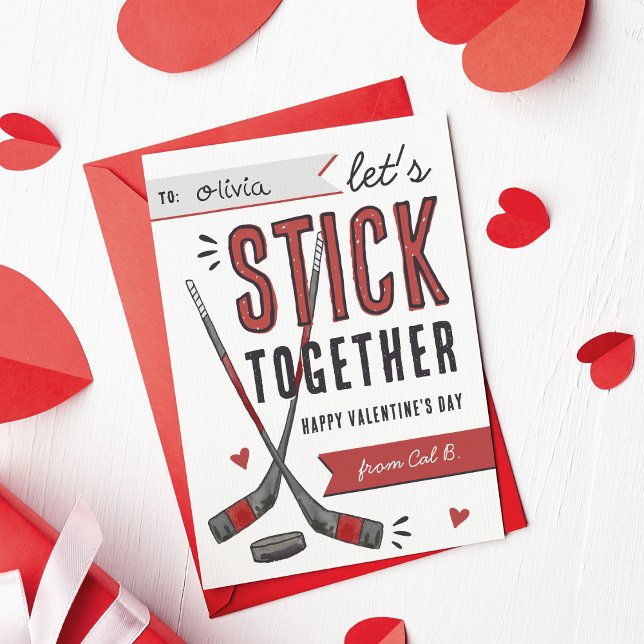 Tarjeta de San Valentín de aula de hockey Stick To (Subido por el creador)