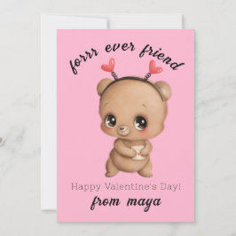 Tarjeta de San Valentín de aula de oso lindo