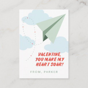 Tarjeta de San Valentín de avión de Heart Soar Pap