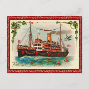 Tarjeta de San Valentín de barco de amor