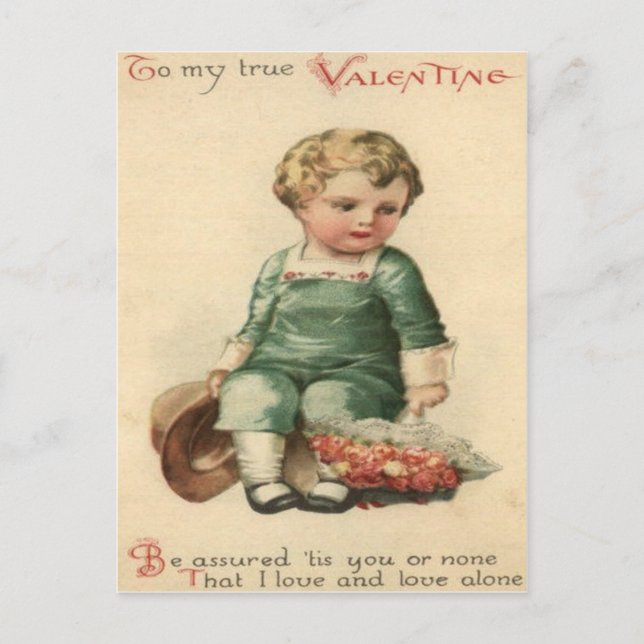 Tarjeta de San Valentín de bebé victoriano retro c (Anverso)