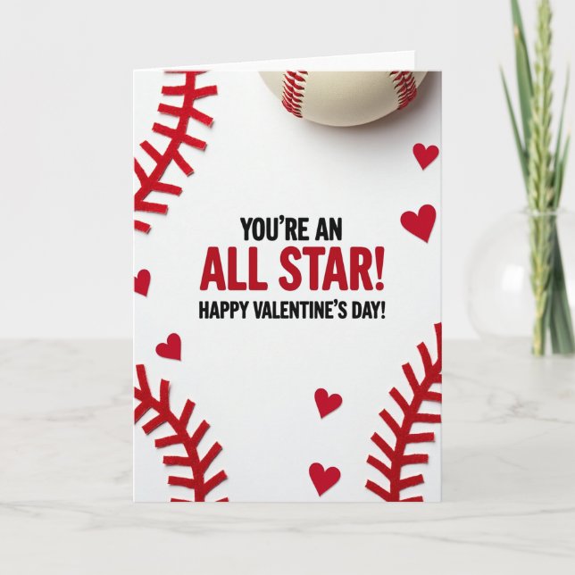 Tarjeta de San Valentín de béisbol de All Star (Anverso)