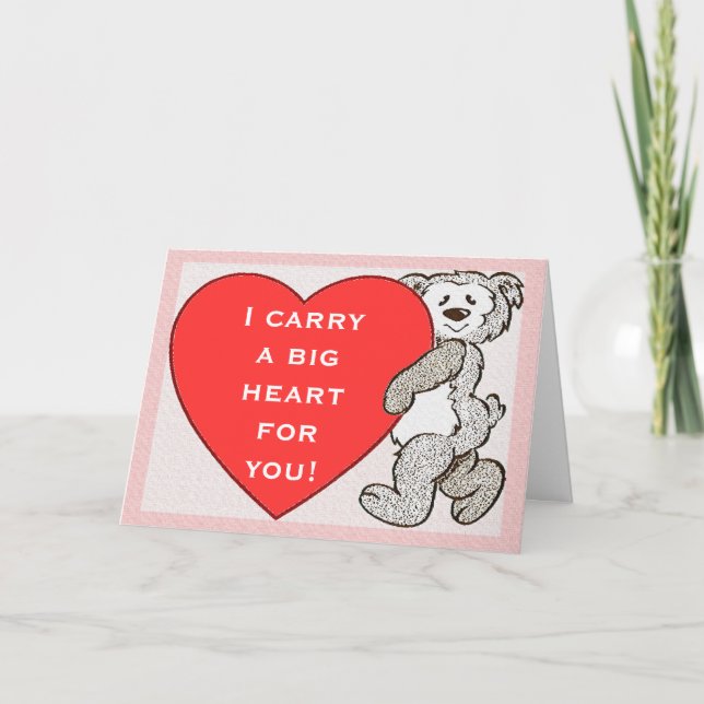 Tarjeta De San Valentín De Borde Rosa (Anverso)