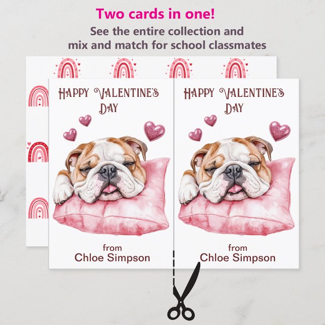 Tarjeta de San Valentín de Bulldog durmiendo niño (Subido por el creador)