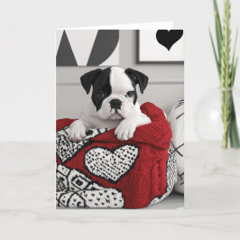 Tarjeta de San Valentín de Bulldog inglés