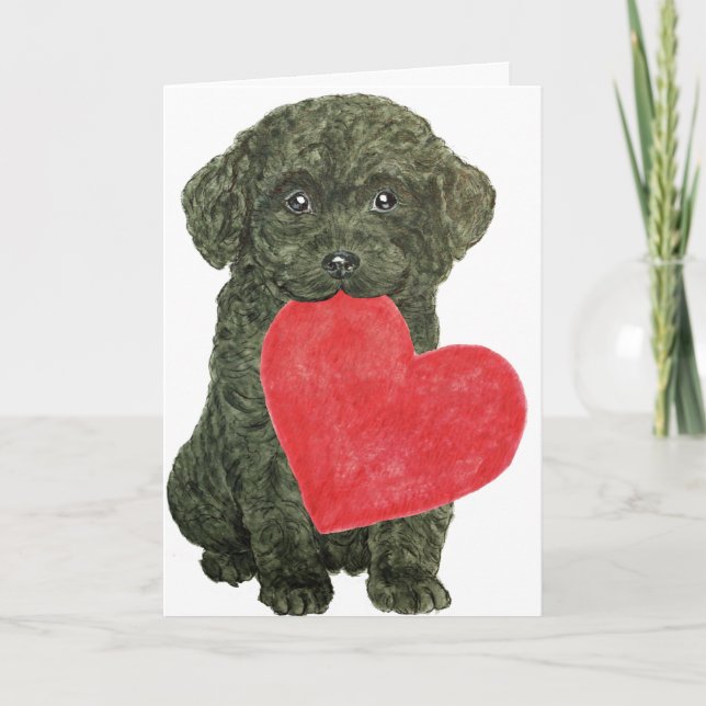 Tarjeta de San Valentín de cachorro (Anverso)