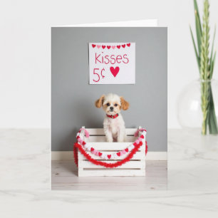Tarjeta de San Valentín de Cachorro Adorable con B