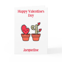 Tarjeta de San Valentín de Cactus Divertida Person