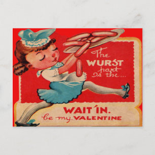 Tarjeta de San Valentín de camarera de perritos ca