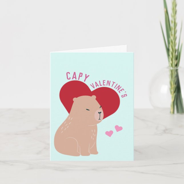 Tarjeta de San Valentín de Capybara Capy (Anverso)