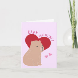 Tarjeta de San Valentín de Capybara Capy el día de
