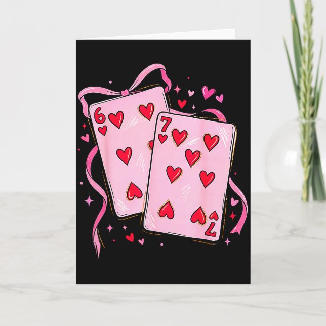 Tarjeta de San Valentín de Cartas 6 7 Preppy 67 Se (Anverso)