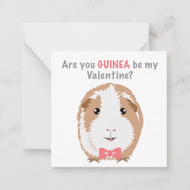 Tarjeta de San Valentín de cerdo de Guinea (Anverso)
