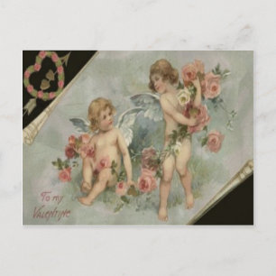 Tarjeta de San Valentín de Cherubs Victorianos Ret