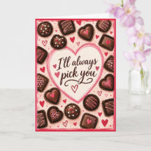 Tarjeta de San Valentín de chocolate para él o ell
