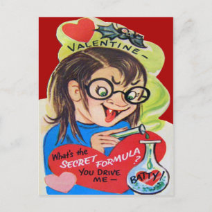 Tarjeta de San Valentín de científico loco retro v