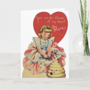 Tarjeta de San Valentín de Colmena de Abejas Vinta