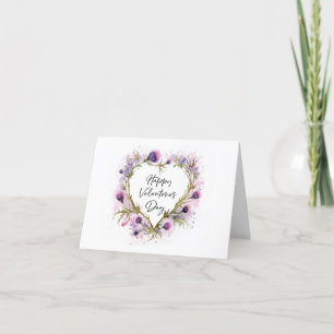 Tarjeta de San Valentín de color cardíaco silvestr