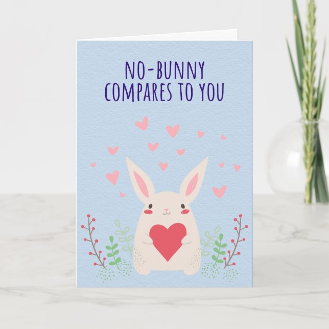 Tarjeta de San Valentín de conejo Funny Bunny (Anverso)