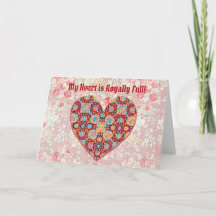 Tarjeta de San Valentín de Corazón de Amor con Est