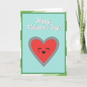 Tarjeta de San Valentín de Corazón Estriado
