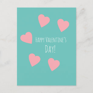 Tarjeta de San Valentín de Corazón Rosa Flotante