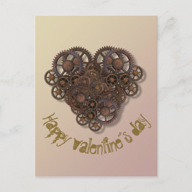 Tarjeta de San Valentín de corazón Steampunk (Anverso)
