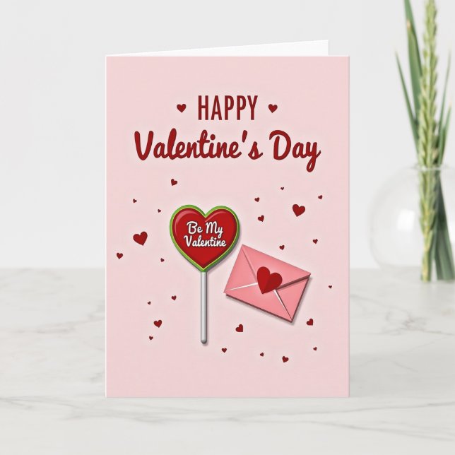 Tarjeta de San Valentín de Corazones Brillantes (Anverso)