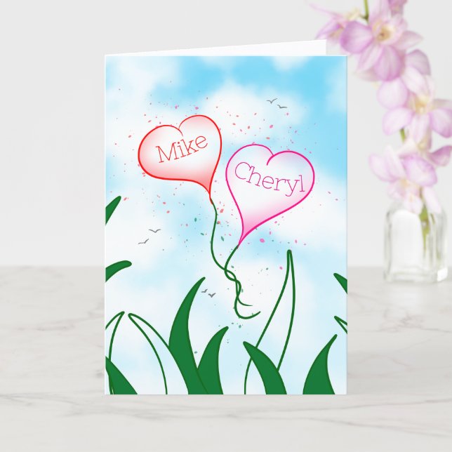 Tarjeta de San Valentín de Corazones Entrelazados  (Orquídea)