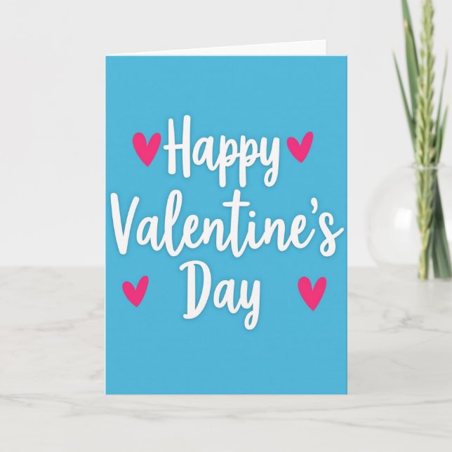 Tarjeta de San Valentín de Corazones Simples (Anverso)