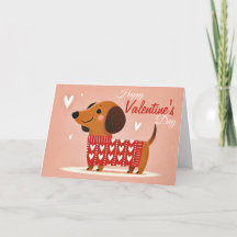 Tarjeta de San Valentín de Dachshund