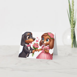 Tarjeta de San Valentín de Dachshund Animada