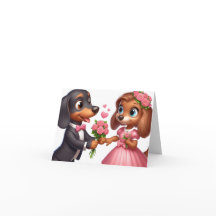Tarjeta de San Valentín de Dachshund Animada