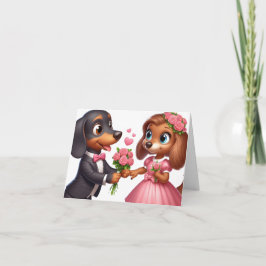 Tarjeta de San Valentín de Dachshund Animada