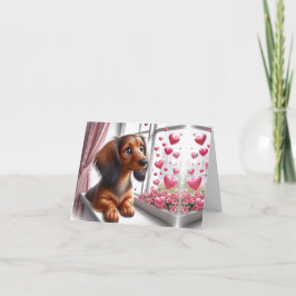 Tarjeta de San Valentín de Dachshund 'Sé Mía'