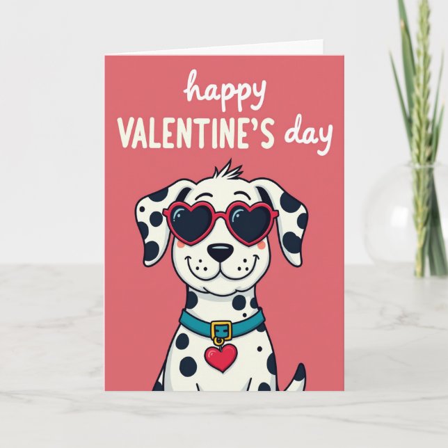 Tarjeta de San Valentín de dálmata (Anverso)