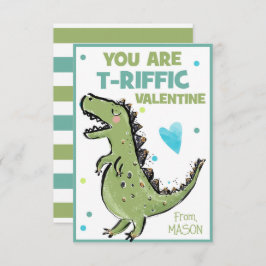 Tarjeta de San Valentín de Dinosaurio para los niñ